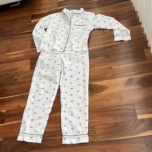LOVE BY GAP WHITE COTTON POPLIN FLAG PRINT PAJAMA SET SIZE XSMALL